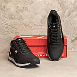Шкіряні чоловічі чорні кросівки зимові, фото 5