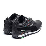 Шкіряні чоловічі чорні кросівки зимові, фото 7