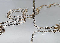 Шнурок держатель для очков тонкий нежный металлический золотистый на силиконовых петлях