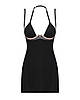 (SALE) Сорочка Obsessive Selinne chemise & thong XS/S Black, стрінги, подвійні бретелі, фото 6