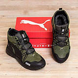 Зимові черевики чоловічі шкіряні хакі, фото 4