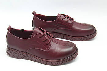 Туфлі жіночі MeegoComfort A0232-BORDO бордові на шнуровці 37