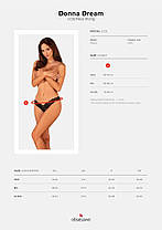 Мереживні стрінги Obsessive Donna Dream crotchless thong XL/2XL Black, відкритий доступ, фото 5