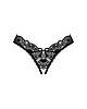 Мереживні стрінги Obsessive Donna Dream crotchless thong M/L Black, відкритий доступ, фото 6