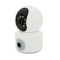 2+2 Мп Wi-Fi внутрішня відеокамера з двома об'єктивами SD/карта PiPo PP-IPC28D2MP15 PTZ 2.8mm ICSee