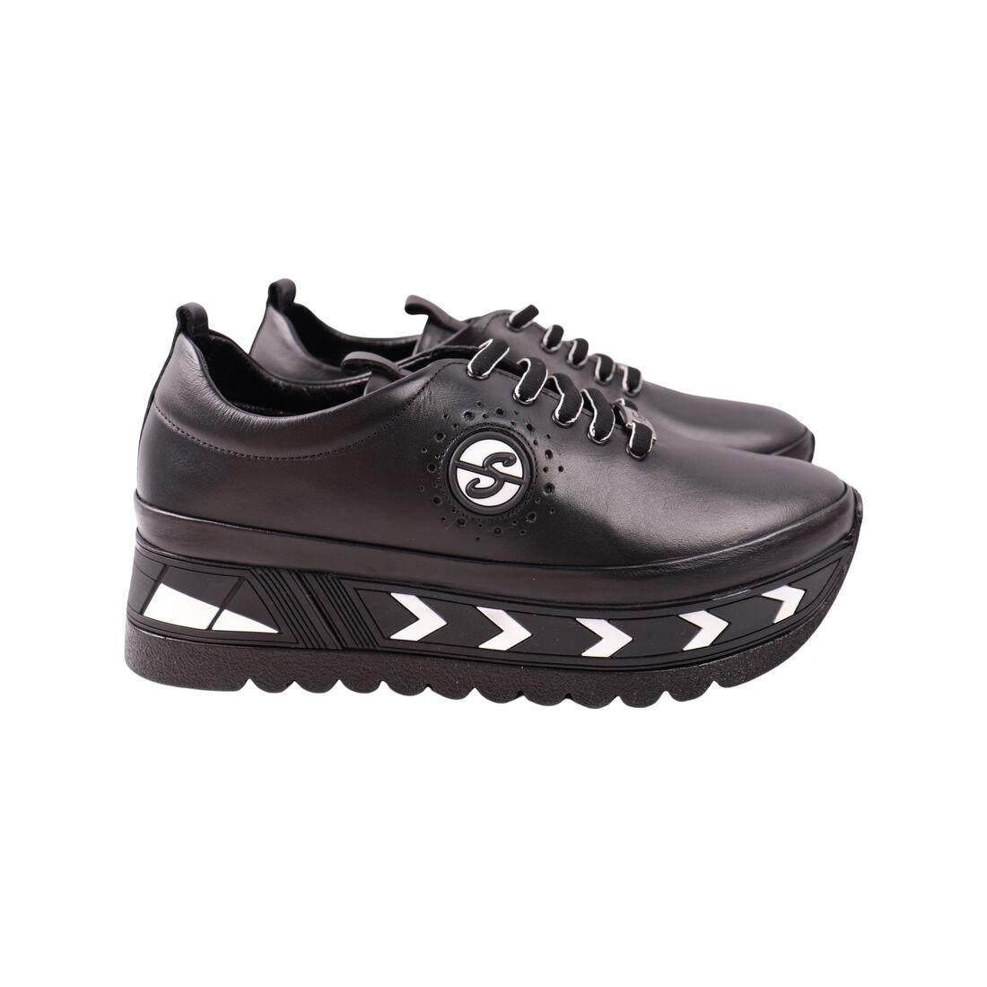 Кросівки жіночі Kesim чорні натуральна шкіра, 37, фото 1