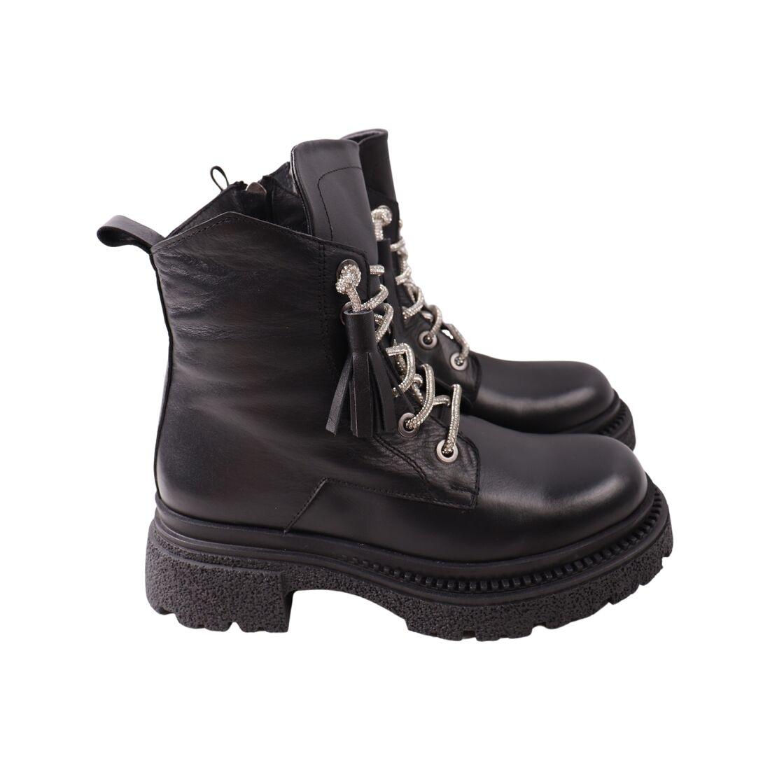 Черевики жіночі Aquamarin чорні натуральна шкіра, 39, фото 1