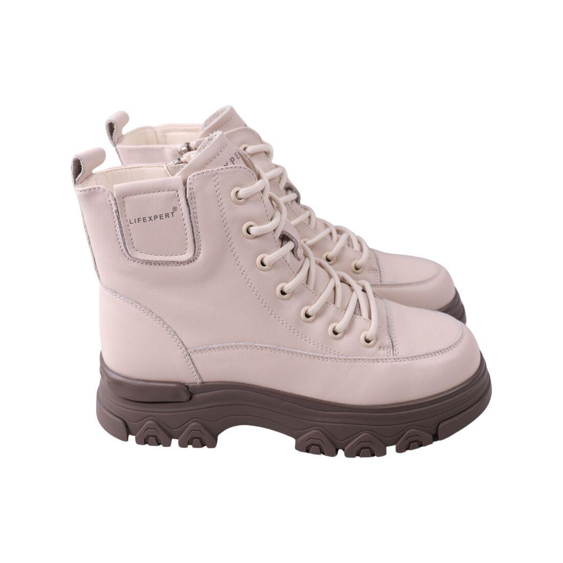 Черевики жіночі Li Fexpert молочні натуральна шкіра, 40, фото 1