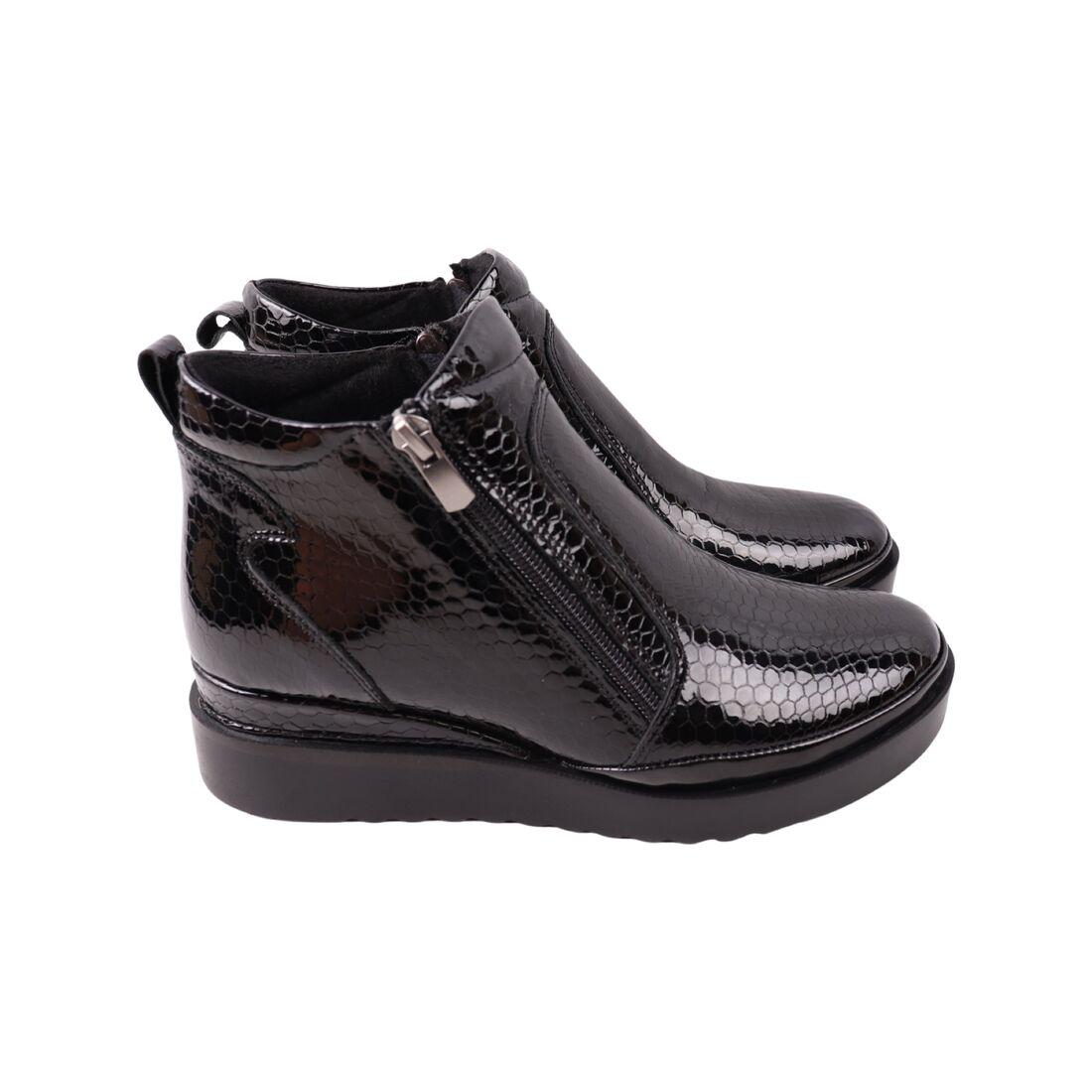 Черевики жіночі Kesim чорні натуральна лакована шкіра, 37, фото 1