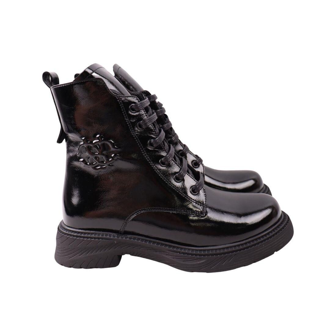 Черевики жіночі Guero чорні натуральна лакована шкіра, 40, фото 1