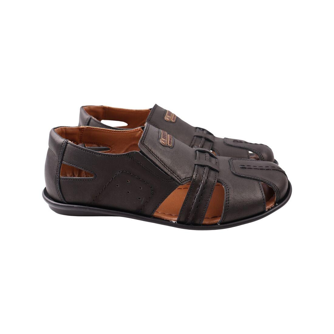 Сандалі чоловічі Konors чорні натуральна шкіра, 45, фото 1