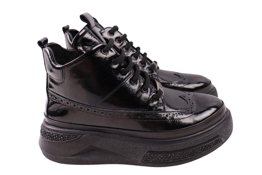 Черевики жіночі Kesim чорні натуральна лакована шкіра, 34, фото 1