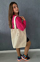 Стильная сумка-шоппер с длинными ручками, крепкая эко-сумка с модным дизайном, Shopping bag из льна