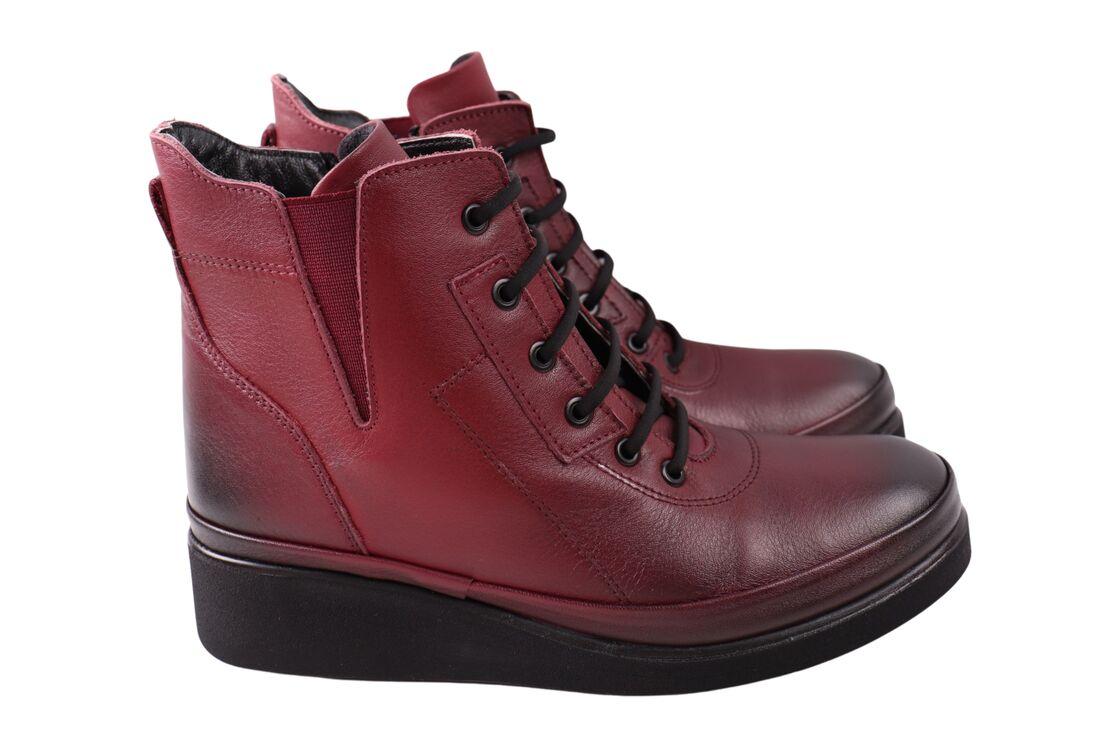 Черевики жіночі Kesim бордові натуральна шкіра, 36, фото 1