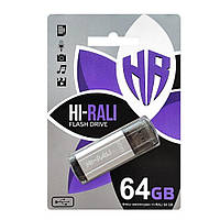 Флеш память Hi-Rali Stark USB 2.0 64GB Steel MD, код: 7698248