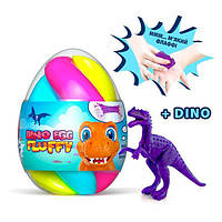 Флаффи-лизун в яйце DINO EGG с динозавриком 140мл, в яйце 10*5см