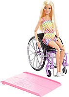 Кукла Барби Модница Блондинка на инвалидной коляске Barbie Fashionistas Doll with Wheelchair & Ramp, Blonde