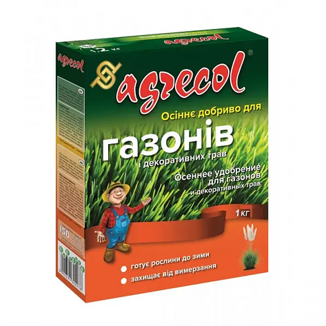 Осіннє добриво для газонів Agrecol NPK (0-8-30), 1 кг, фото 1