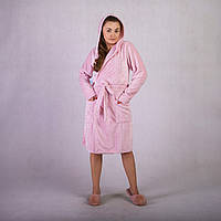 Жіночий махровий короткий халат "Косичка рожева" р.42-54