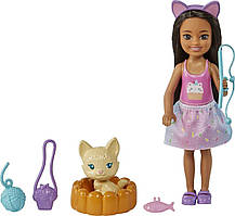 Лялька Барбі Челсі з котом та лежаком Barbie Chelsea HGT09