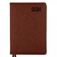 Ежедневник датированный 2024 (368 стр, А5, линия, коричневый) Leo Planner Escalada 252442