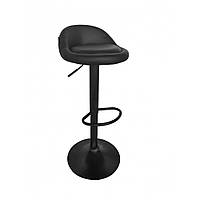Барний стілець для барної стійки з спинкою круглий на кухню крісло барне високе Bonro B-075 чорний чорна основа