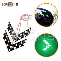 Указатели поворота LED для авто на боковое зеркало, пара, зеленые ka