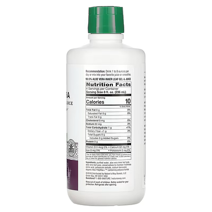 Алое вера органічний сік Nature's Way Aloe Vera Gel & Juice 1 L, фото 2
