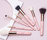 Набір пензлів для макіяжу Zoreya Motion пудровий 25шт, фото 4