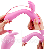 Подвійний вібратор вагінальний зі стимуляцією клітора, вібратор жіночий із підігріванням, інтимні іграшки, фото 7