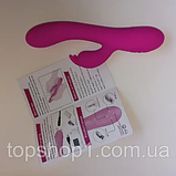 Подвійний вібратор вагінальний зі стимуляцією клітора, вібратор жіночий із підігріванням, інтимні іграшки, фото 9