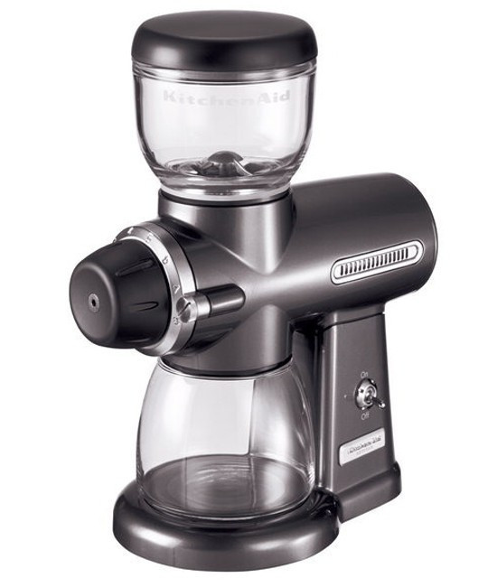 Кавомолка KitchenAid 5KCG100EPM, жорного типу, сірий металік