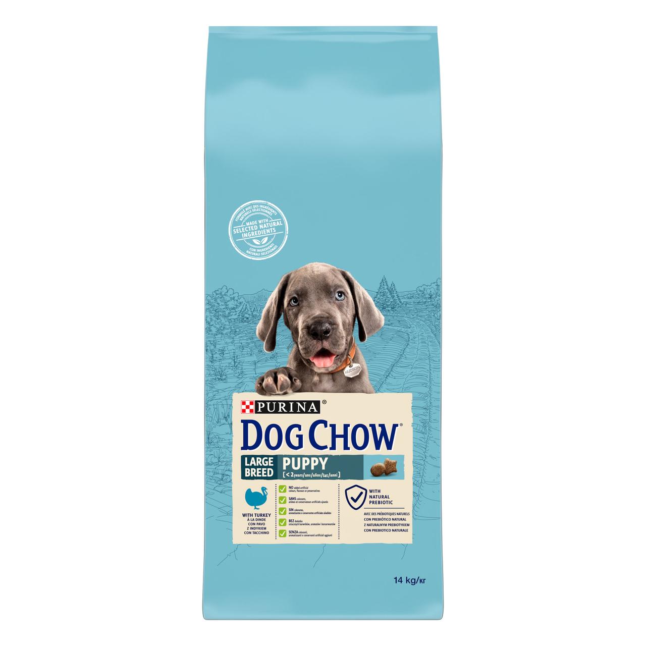 Пурина Dog Chow Puppy Large Breed сухий корм для цуценят великих порід зі смаком індички 14 КГ