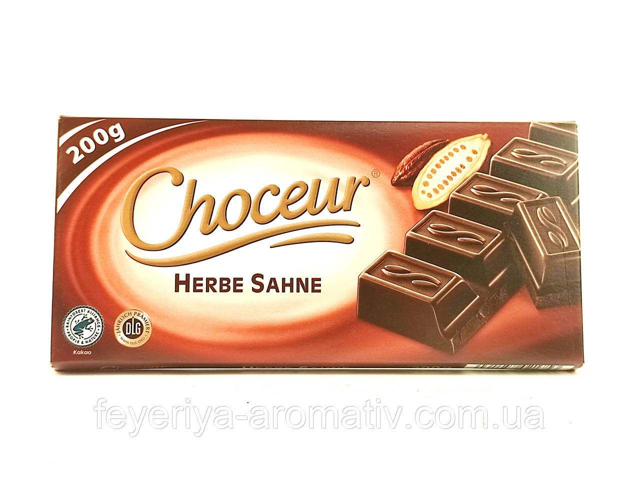 Шоколад темний Choceur Herbe Sahne/Pure Chocolade 45% какао 200г (Німеччина), фото 1