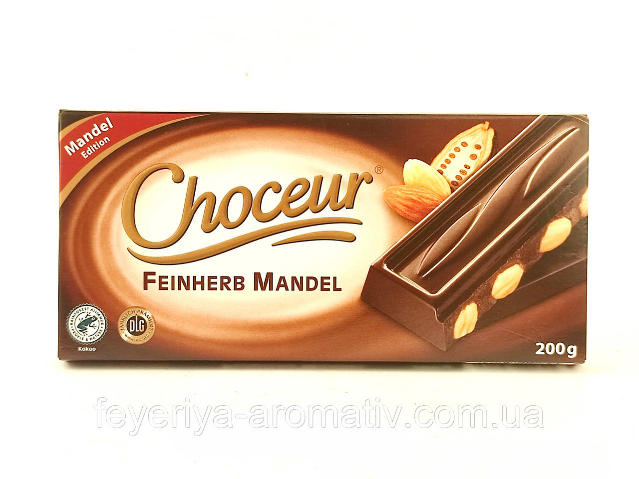 Шоколад чорний з мигдалем Choceur Feinherb Mandel 200г (Німеччина)