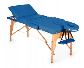 Дерев'яний складаний масажний стіл Klarfit MT 500 синий