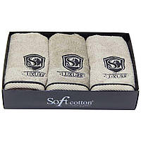 Салфетки Soft Cotton LUXURE 3 штуки 30 х 50 бежевый, 30*50