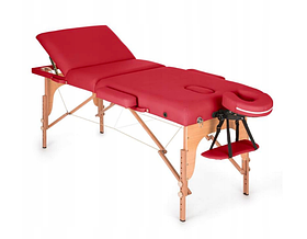 Дерев'яний складаний масажний стіл Klarfit MT 500 червоний