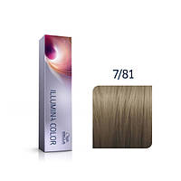 Wella ILLUMINA COLOR Стойкая крем-краска для волос 7/81 средний блондин перламутровый пепельный 60мл
