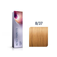 Wella ILLUMINA COLOR Стойкая крем-краска для волос 8/37 светлый блондин золотисто-коричневый 60мл
