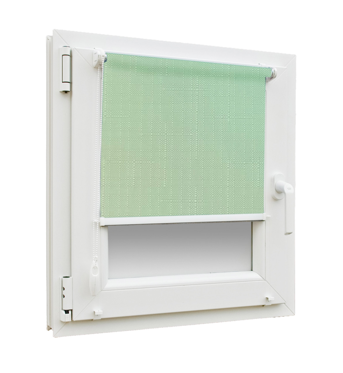 Готові рулонні штори Льон 2073 ментоловий колір з фіксацією