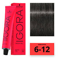 Schwarzkopf Igora Royal Color Перманентная крем-краска для волос 6-12 темно-русый серебристо-пепельный 60мл