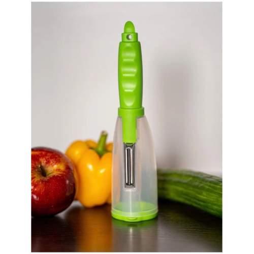 Нож кухонный для чистки овощей и фруктов с контейнером LY41 Салатовый, фото 4