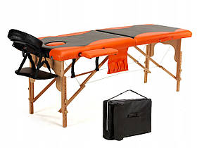 Дерев'яний складаний масажний стіл Bodyfit помаранчевий