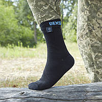 Носки водонепроницаемые черные Dexshell Ultra Thin Crew для походов , рыбалки и ежедневного ношения размера М