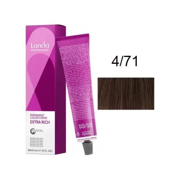 Купить Londa Permanent Color Стойкая крем-краска для волос 4/71 шатен ...
