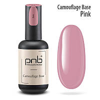 Камуфлювальна каучукова УФ/ЛЕД база для нігтів PNB UV/LED Camouflage Base Pink рожева, 17 мл