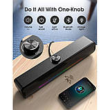 Колонка комп'ютерна бездротова ONIKUMA L16 RGB USB, чорна, фото 7