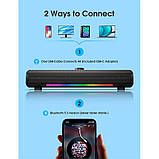 Колонка комп'ютерна бездротова ONIKUMA L16 RGB USB, чорна, фото 9