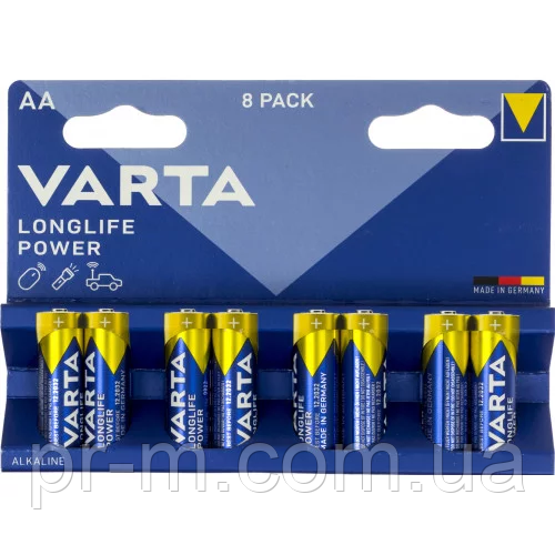 Батарейка VARTA Longlife POWER АА 8шт на блистере - фото 1 - id-p1971486902